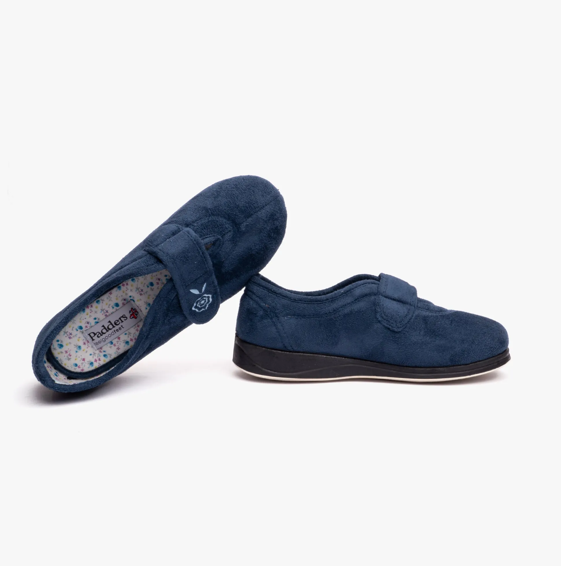 Padders CAMILLA Womens (2E Fit) Touch Fasten Slippers Denim Blue sold by House of Slippers product image thumbnail 3