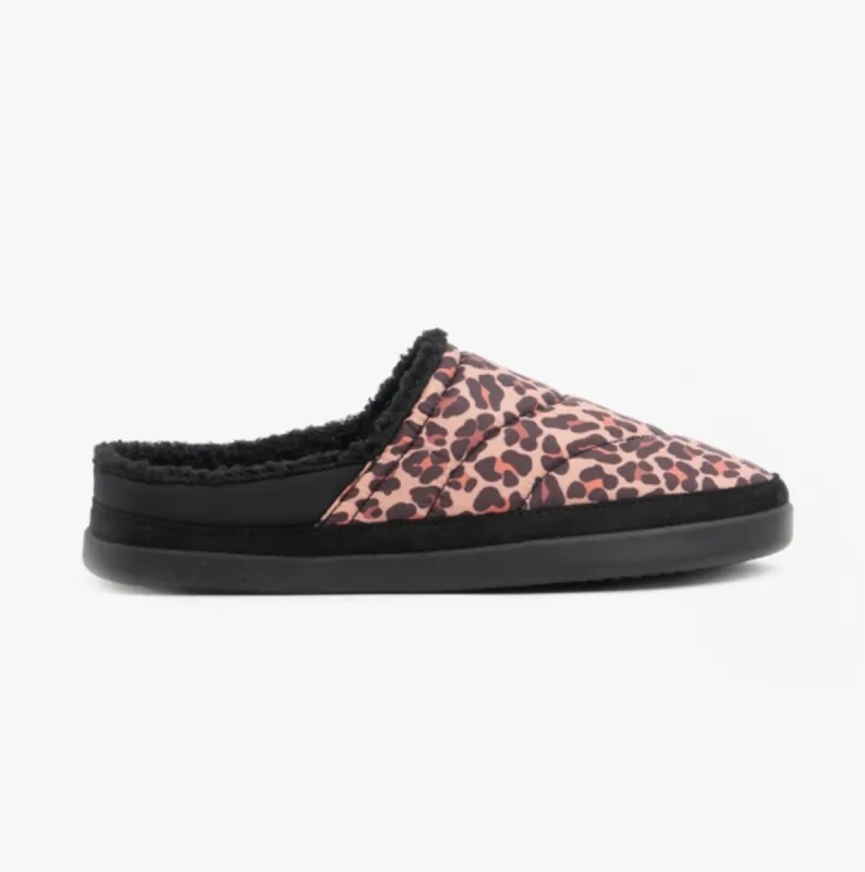 TOMS SAGE Womens Fabric Mule Slippers Tan/Leopard sold by House of Slippers