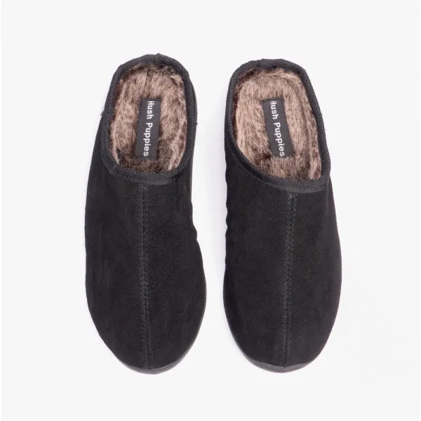Hush Puppies ASHTON Mens Leather Mule Slippers Black sold by House of Slippers product image thumbnail 4