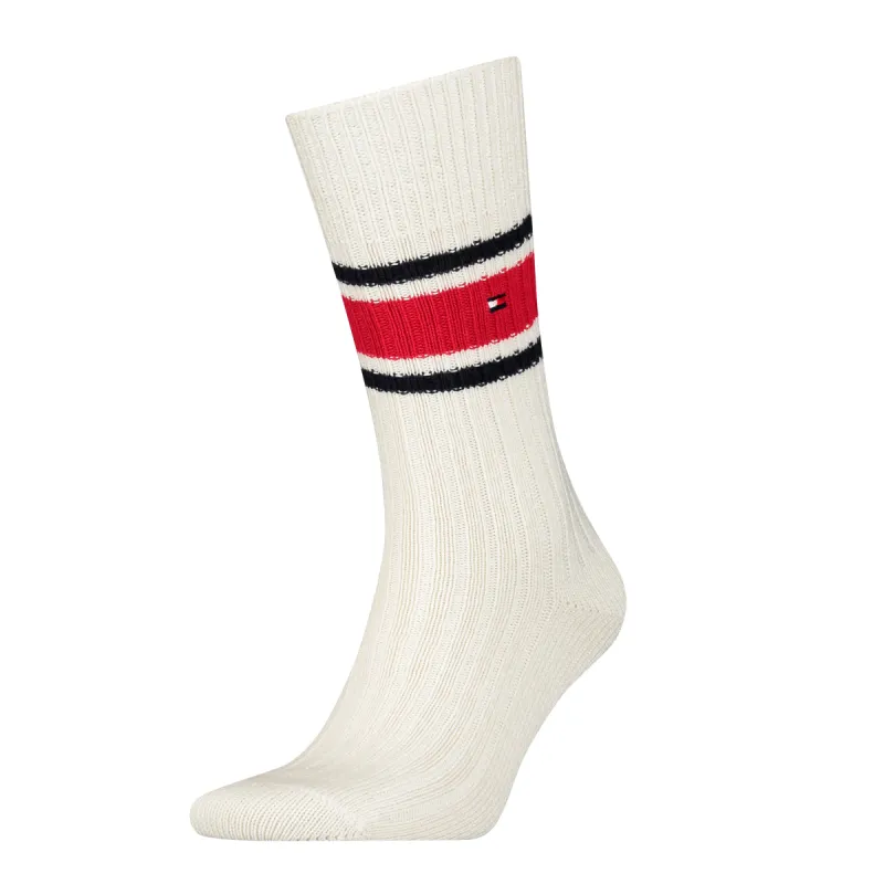 Tommy Hilfiger Ribbed Wool Mens Premium Trainer Socks White made by Tommy Hilfiger