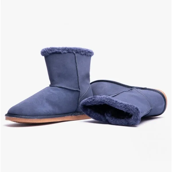 Hush Puppies ASHLEIGH Womens Suede Bootie Slippers Navy sold by House of Slippers product image thumbnail 4