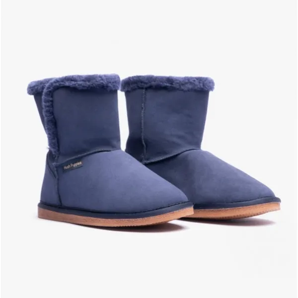 Hush Puppies ASHLEIGH Womens Suede Bootie Slippers Navy sold by House of Slippers product image thumbnail 3