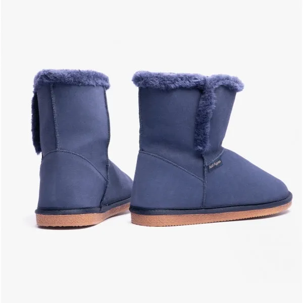 Hush Puppies ASHLEIGH Womens Suede Bootie Slippers Navy sold by House of Slippers product image thumbnail 2