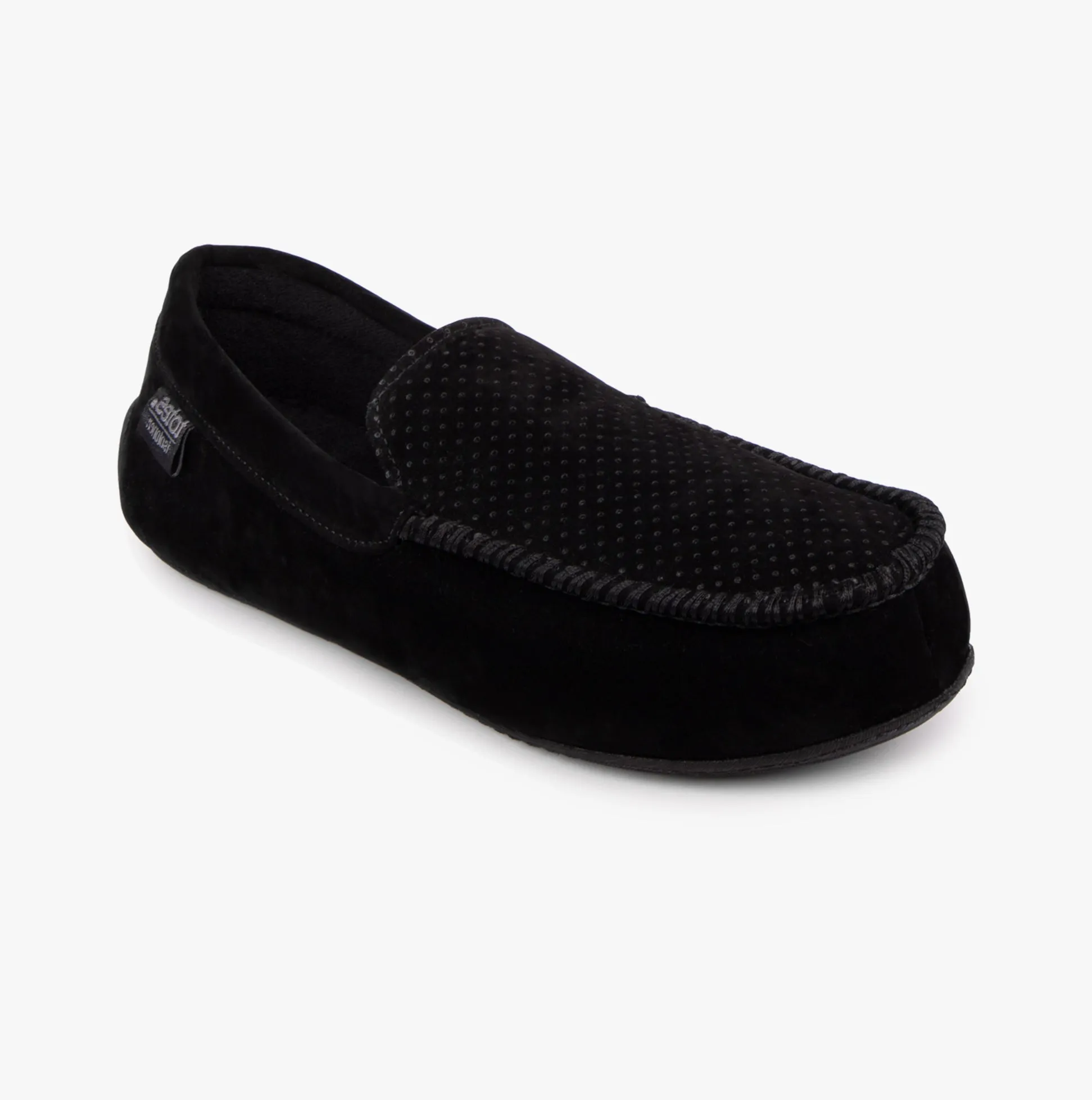 Totes Isotoner PERFORATED SUEDETTE Moccasin Slippers Mens Black sold by House of Slippers product image thumbnail 3