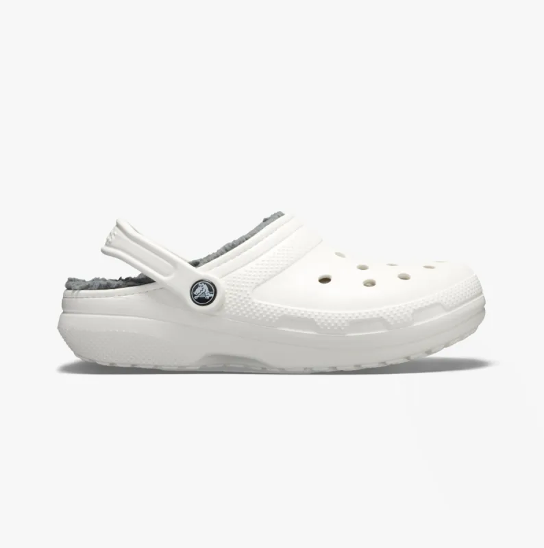 Crocs 203591-10M CLASSIC LINED Unisex Clogs White/Grey sold by House of Slippers