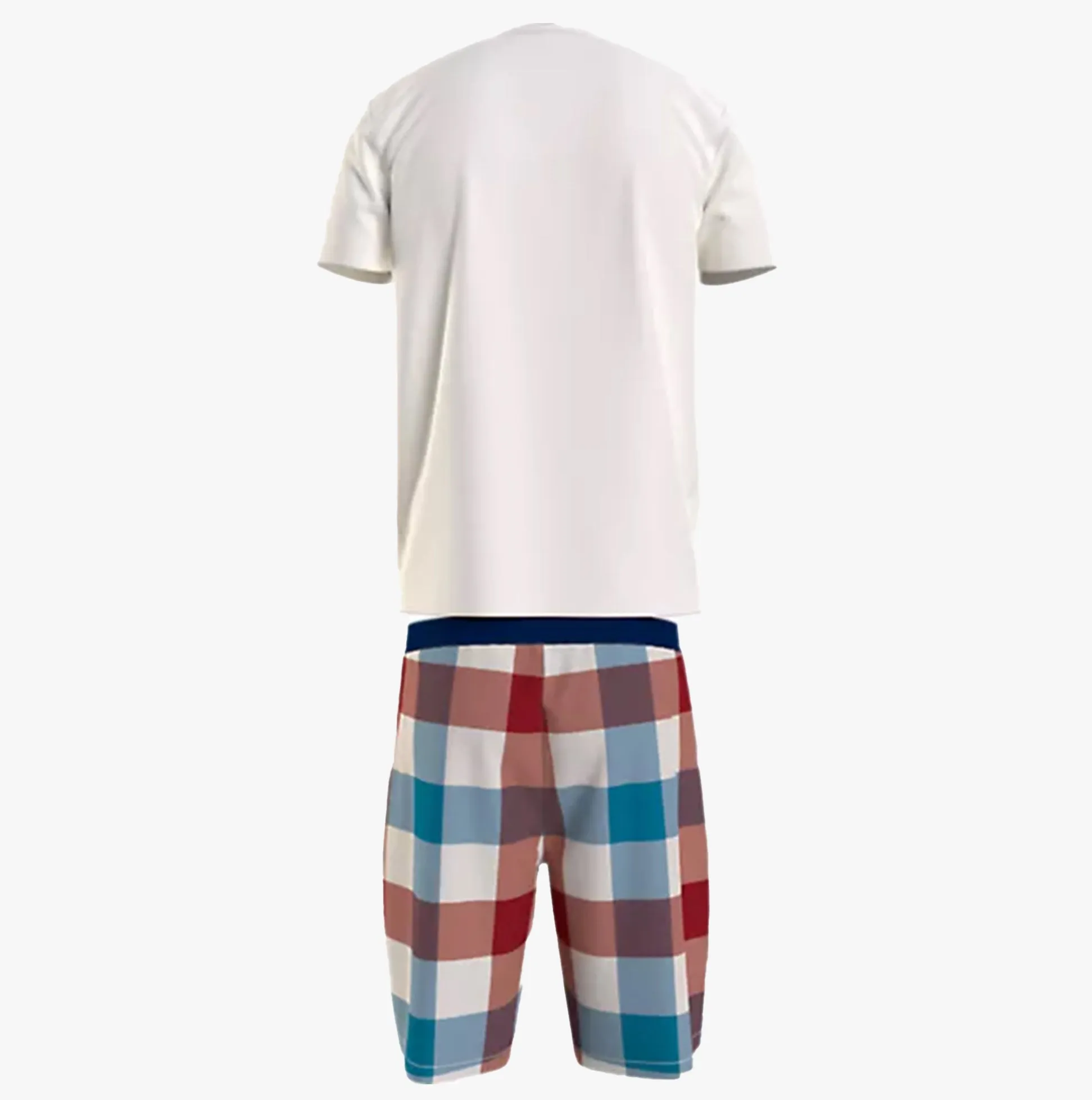 SHORT WOVEN Mens Pyjamas Set Ancient White/Xl Gingham sold by House of Slippers product image thumbnail 3