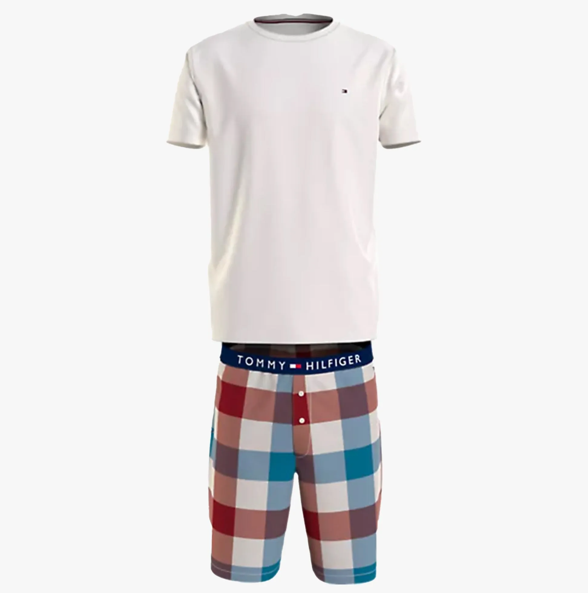 SHORT WOVEN Mens Pyjamas Set Ancient White/Xl Gingham sold by House of Slippers product image thumbnail 4