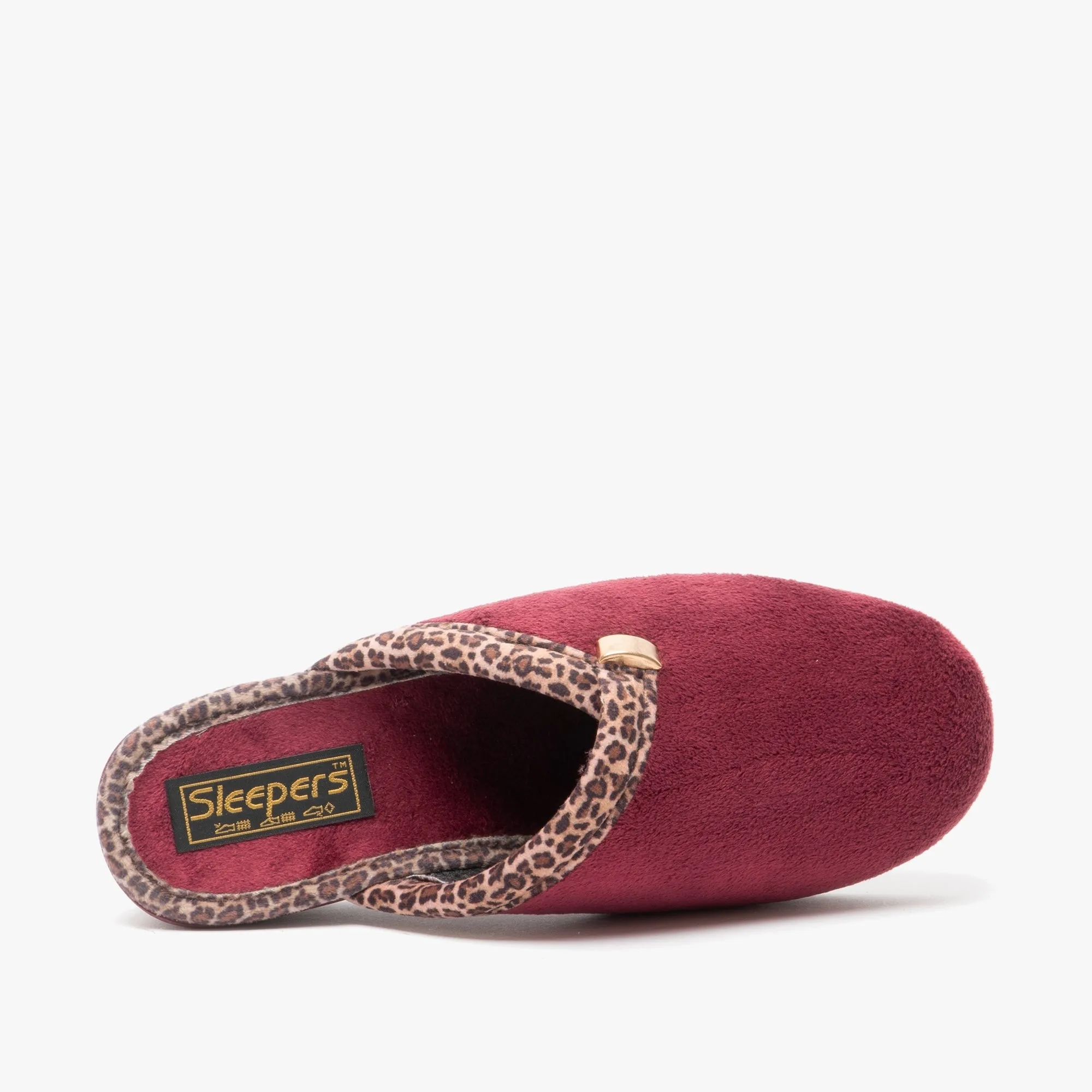 Sleepers JACKIE Womens Velour Mule Slippers Burgundy sold by House of Slippers product image thumbnail 4