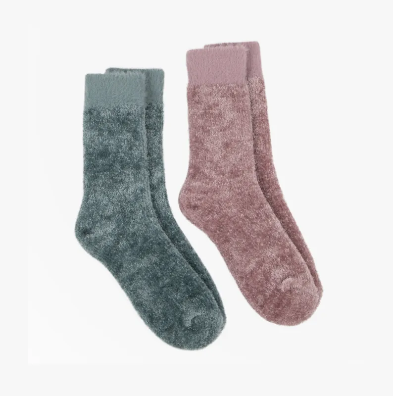 CHENILLE Womens Socks Teal / Pink sold by House of Slippers