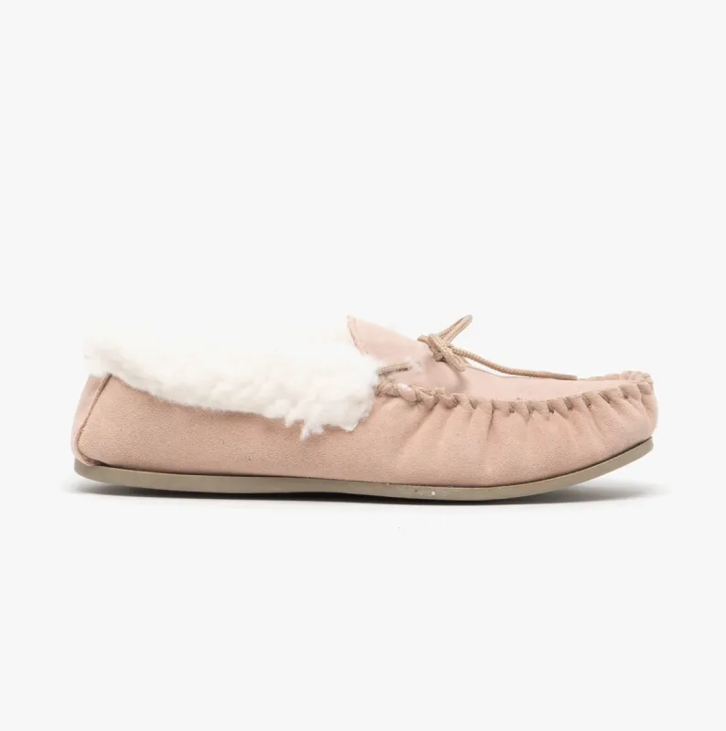 Mokkers EMILY Womens Moccasin Slippers Stone sold by House of Slippers