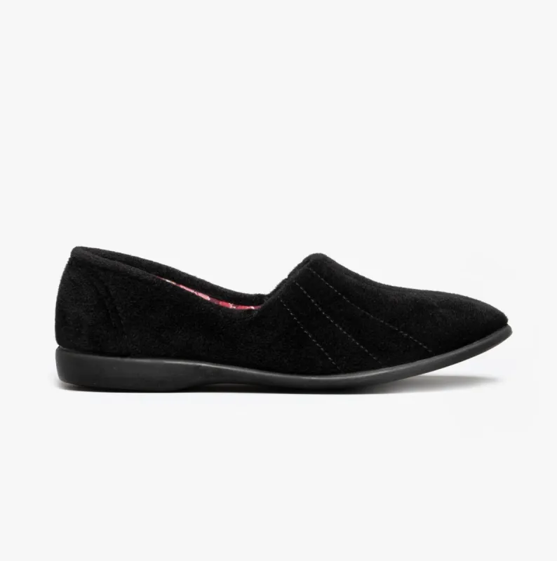 GBS AUDREY Slip On Womens Slippers Black sold by House of Slippers