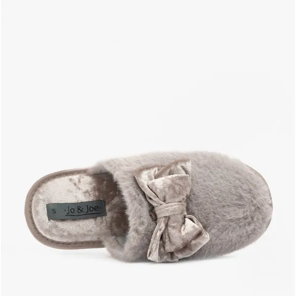 Jo & Joe BEAU Womens Mule Slippers Grey sold by House of Slippers product image thumbnail 4