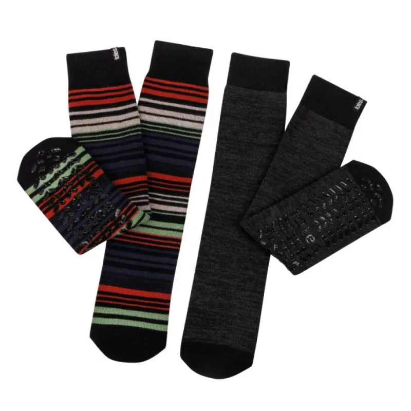 ORIGINAL Mens Twin Pack Slipper Socks Stripe sold by House of Slippers