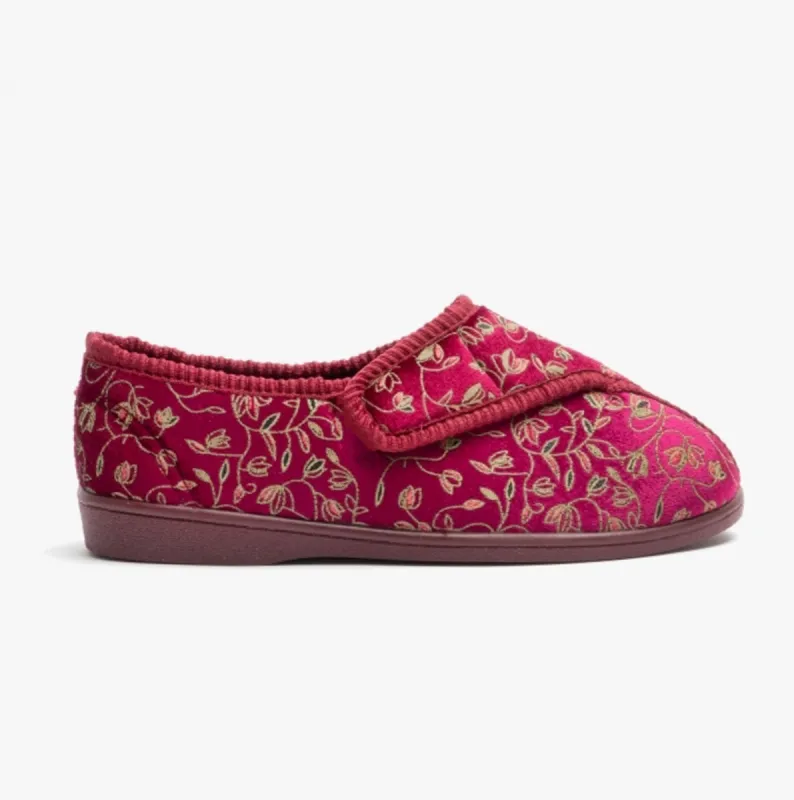 Zedzzz JANICE Womens Full Slippers Wine sold by House of Slippers