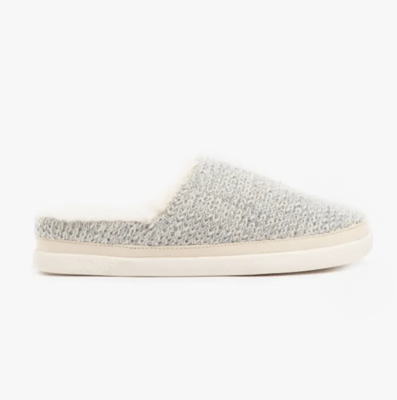 TOMS SAGE Womens Knitted Mule Slippers White sold by House of Slippers