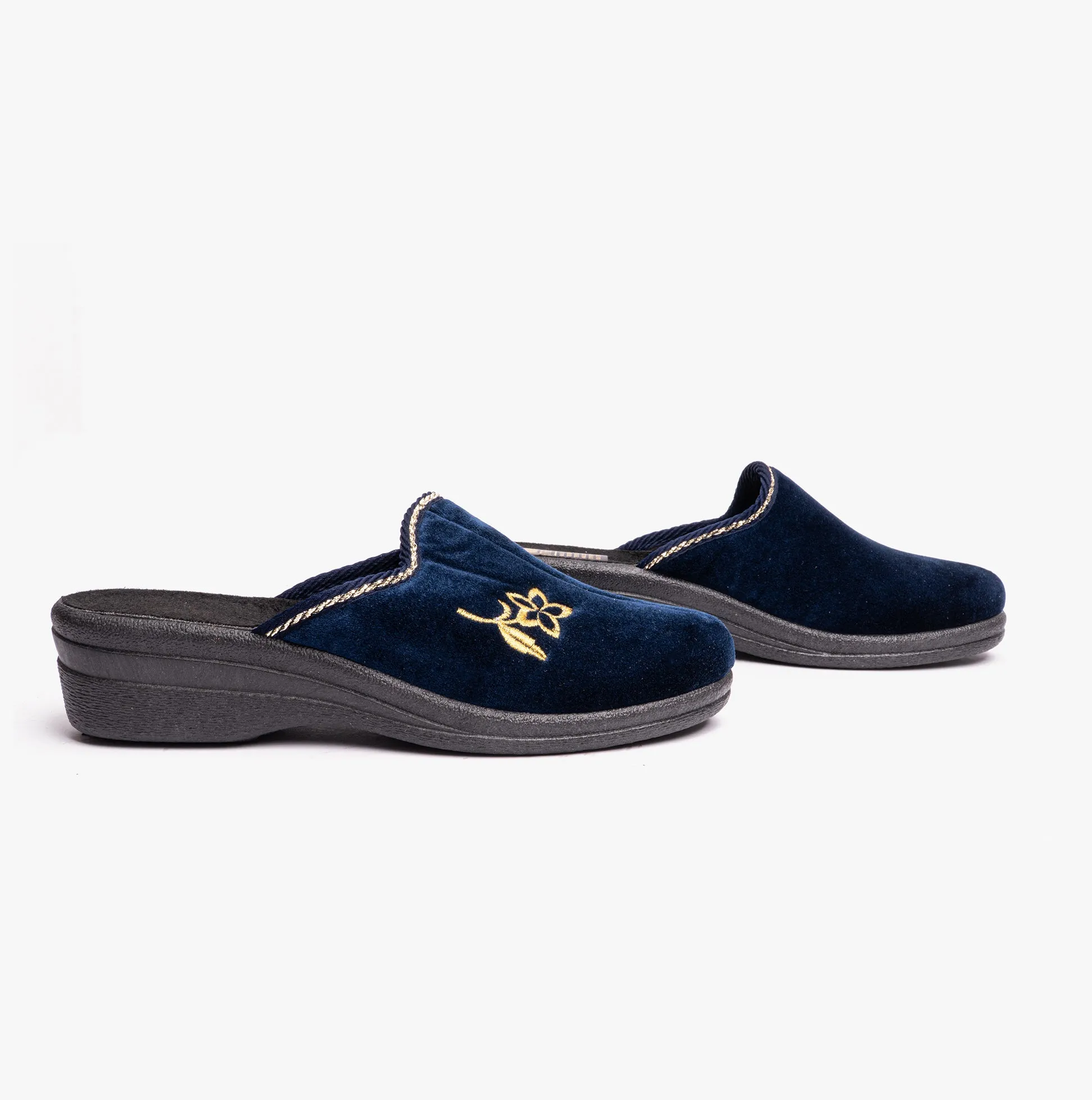 Jo & Joe HELEN Womens Wedge Heel Mule Slippers Navy sold by House of Slippers product image thumbnail 3
