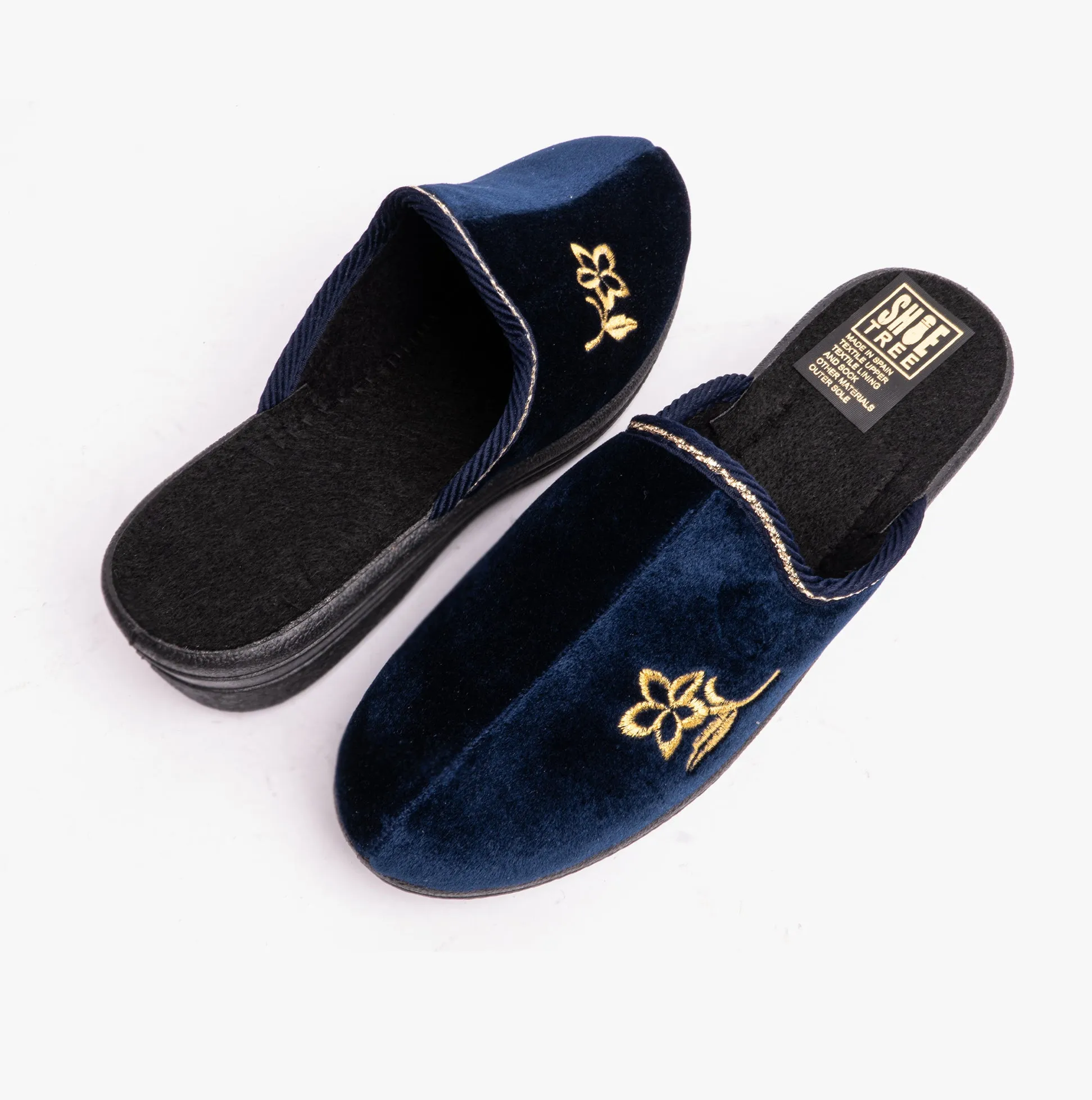 Jo & Joe HELEN Womens Wedge Heel Mule Slippers Navy sold by House of Slippers product image thumbnail 5