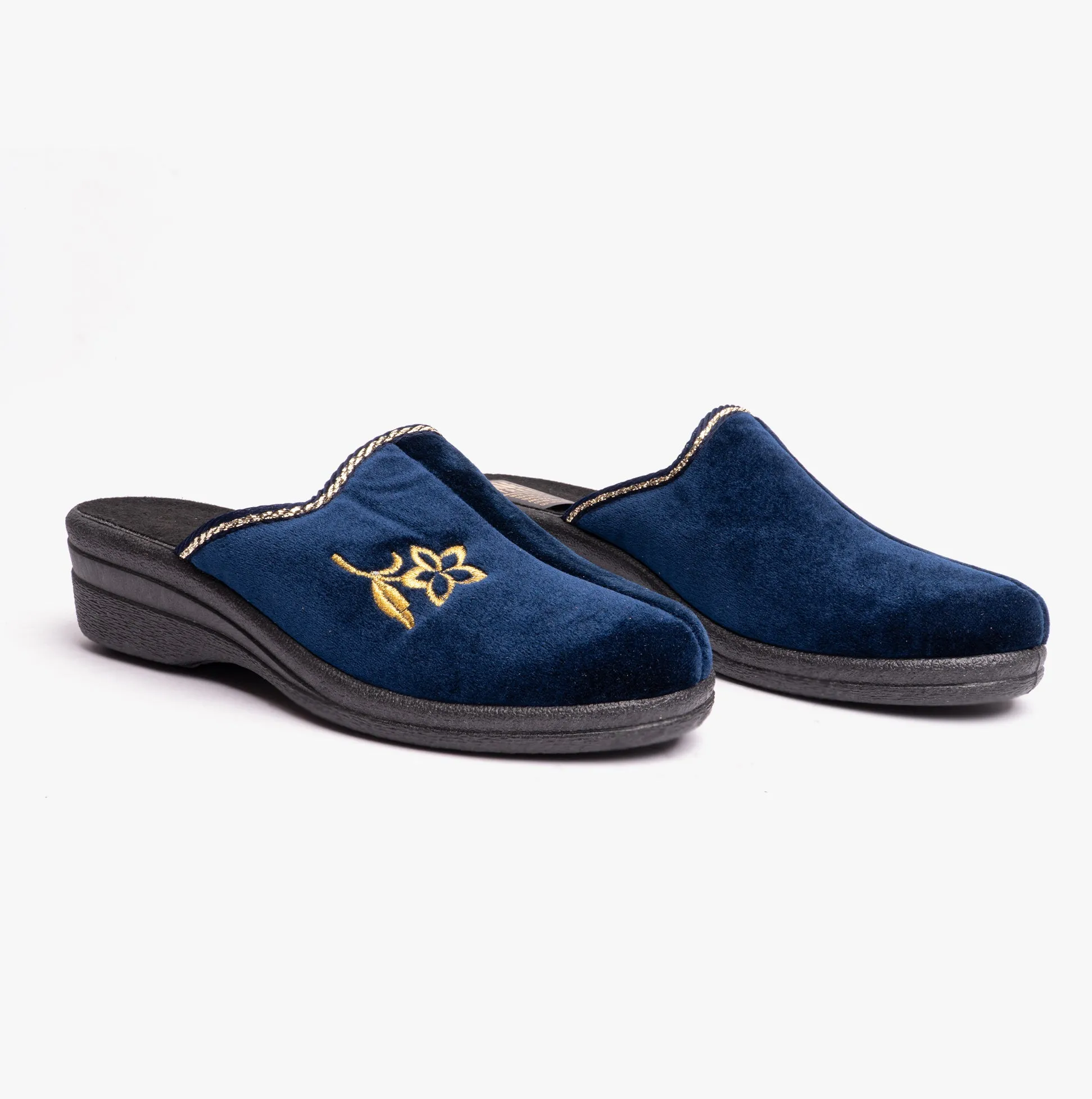 Jo & Joe HELEN Womens Wedge Heel Mule Slippers Navy sold by House of Slippers product image thumbnail 2