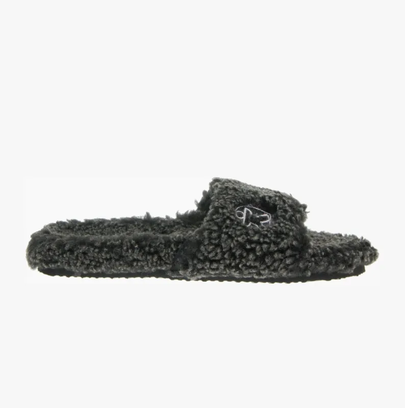 EFRON Mens Slipper Sliders Washed Black sold by House of Slippers