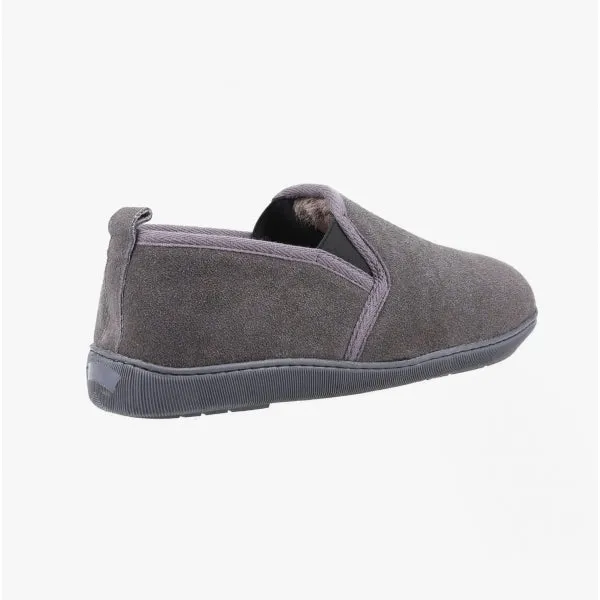 Hush Puppies ARNOLD Mens Suede Slippers Grey sold by House of Slippers product image thumbnail 3