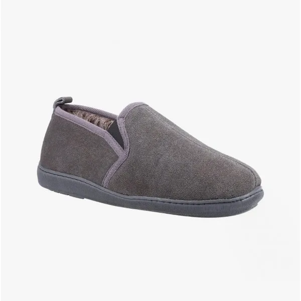 Hush Puppies ARNOLD Mens Suede Slippers Grey sold by House of Slippers product image thumbnail 2