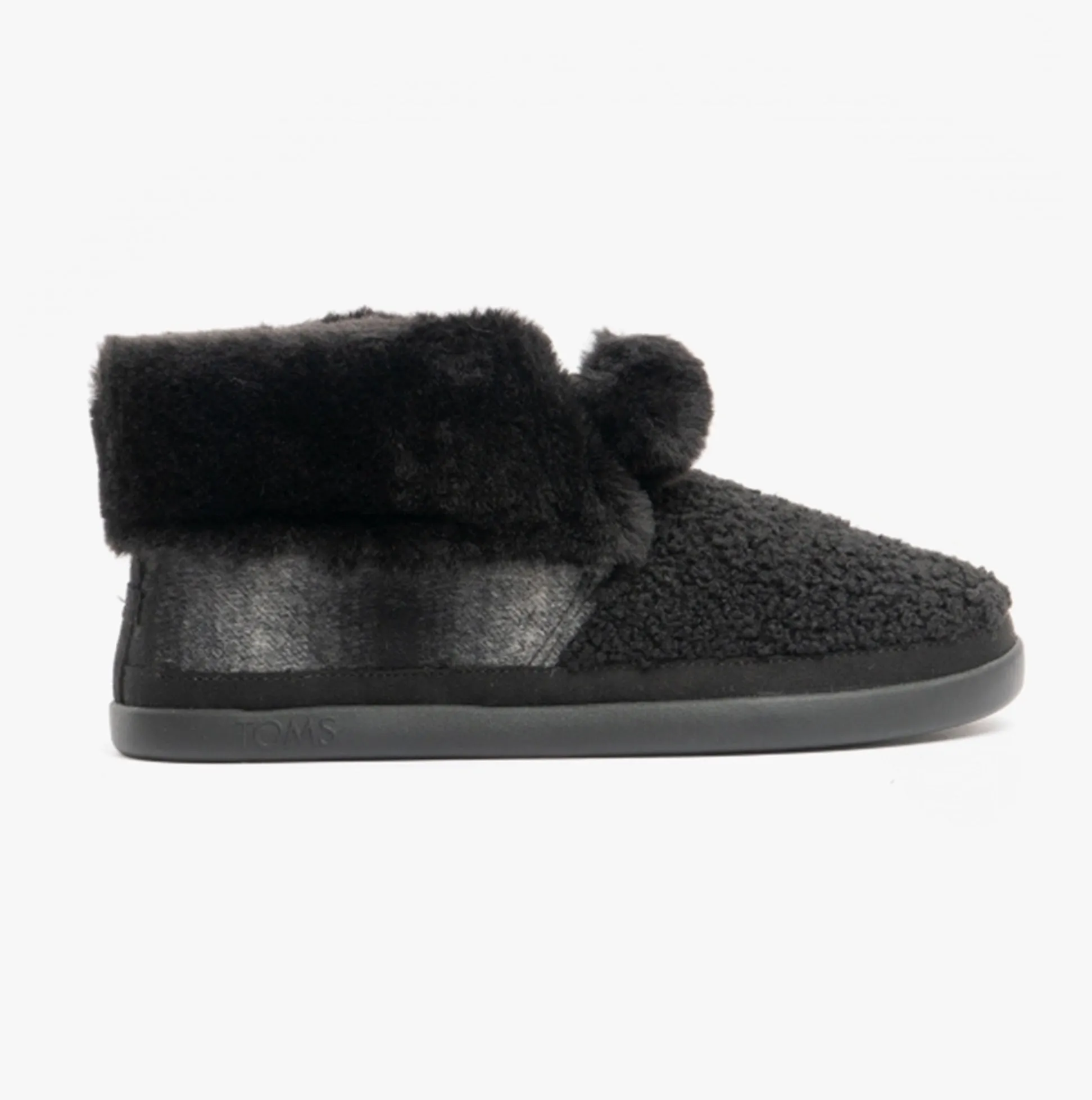 TOMS CELESTE Womens Faux Shearling Boot Slippers Black sold by House of Slippers