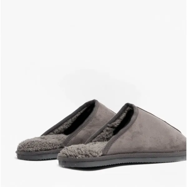 Jack & Jones DUDELY Mens Microfiber Mule Slippers Castlerock sold by House of Slippers product image thumbnail 5