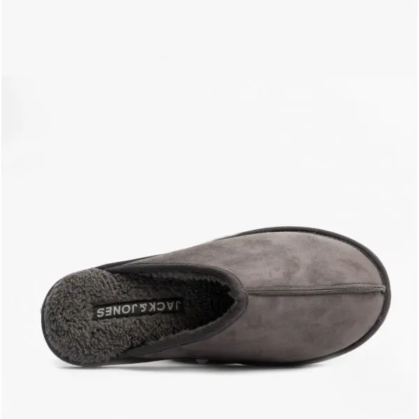 Jack & Jones DUDELY Mens Microfiber Mule Slippers Castlerock sold by House of Slippers product image thumbnail 4