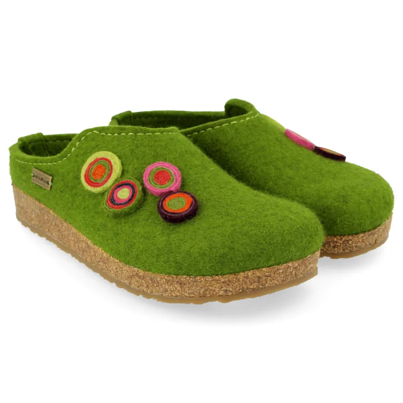 Haflinger KANON Womens Slippers Green sold by House of Slippers
