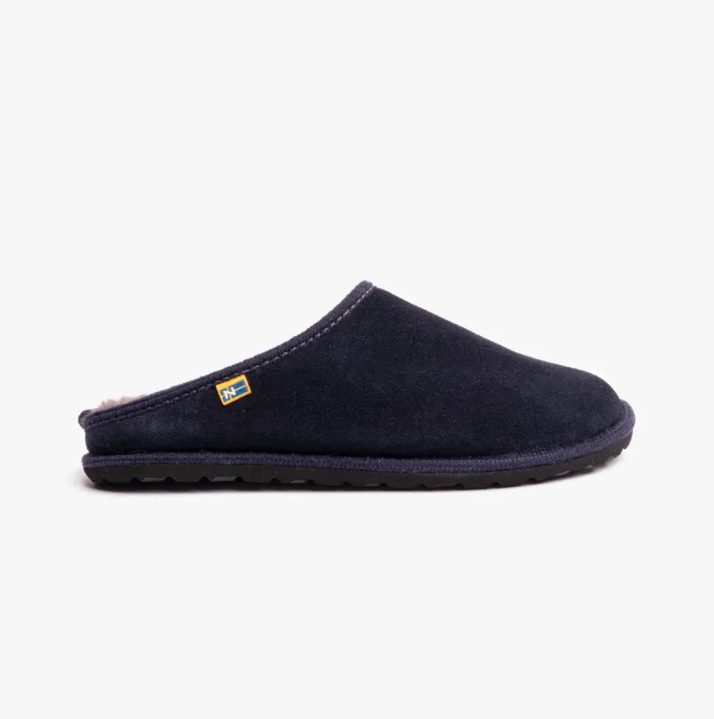 AFELPADO MARINO Mens Mule Slippers Marine Blue sold by House of Slippers