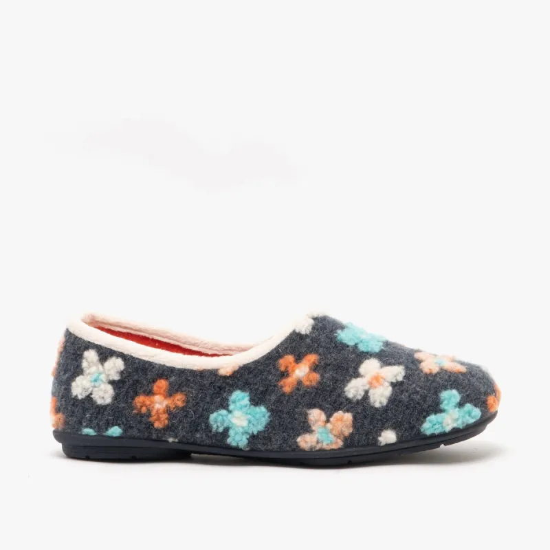 Sleepers GRACIE Womens Knitted Full Slippers Grey Multi sold by House of Slippers