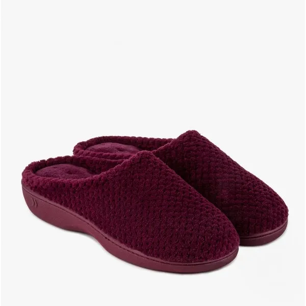 POPCORN TERRY Ladies Mule Slippers Burgundy sold by House of Slippers product image thumbnail 2