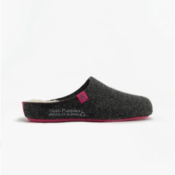 Hush Puppies THE GOOD SLIPPER Womens Slippers Charcoal sold by House of Slippers