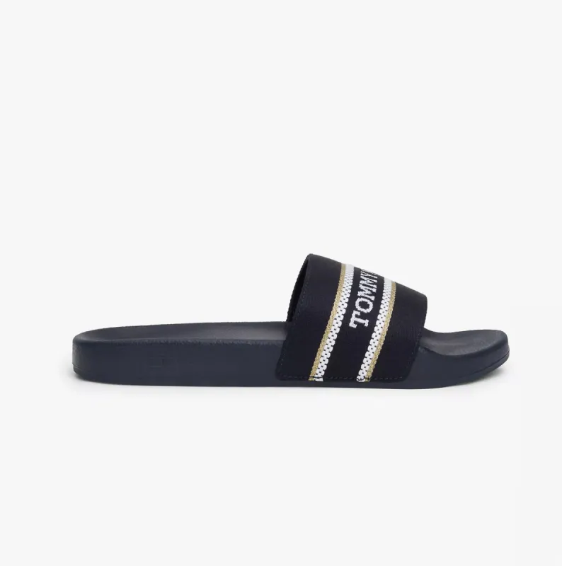 HILFIGER POOLSLIDE Womens Slides Space Blue made by Tommy Hilfiger
