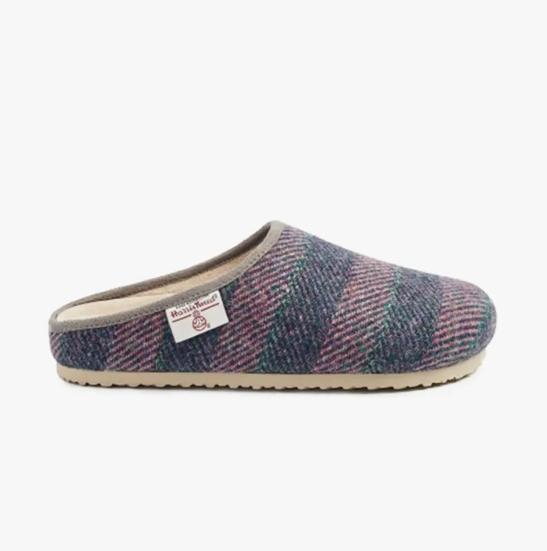 Bedroom Athletics CHARLOTTE Womens Slipper Clogs Denim/Pink Stripe sold by House of Slippers
