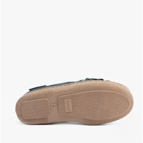 Hush Puppies ADDY Womens Suede Moccasin Slippers Navy sold by House of Slippers product image thumbnail 3