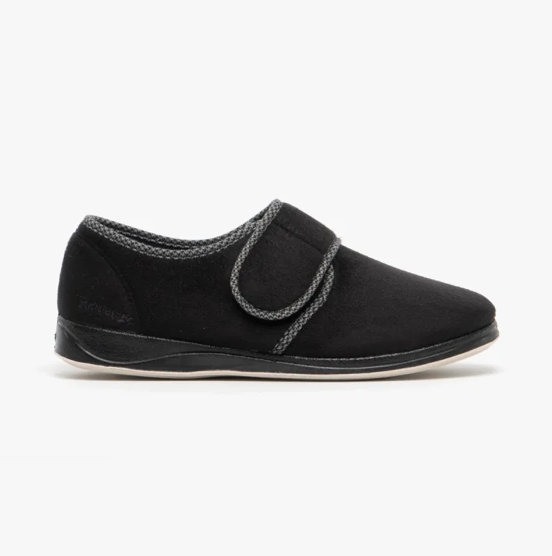 HARRY Mens (G Fit) Touch Fasten Slippers Black sold by House of Slippers