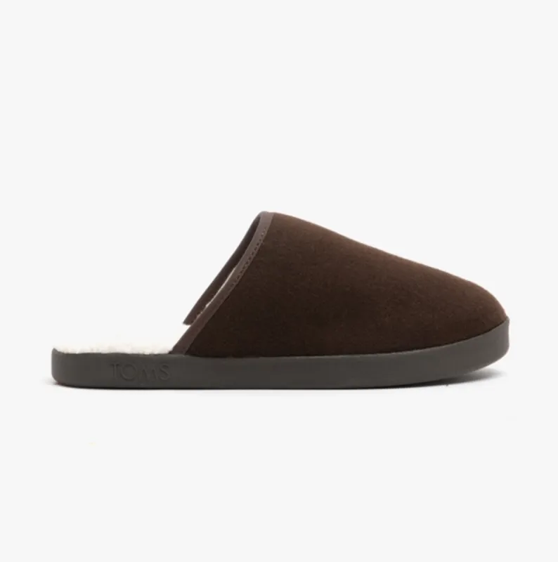 TOMS HARBOR Mens Felt Mule Slippers Brown sold by House of Slippers