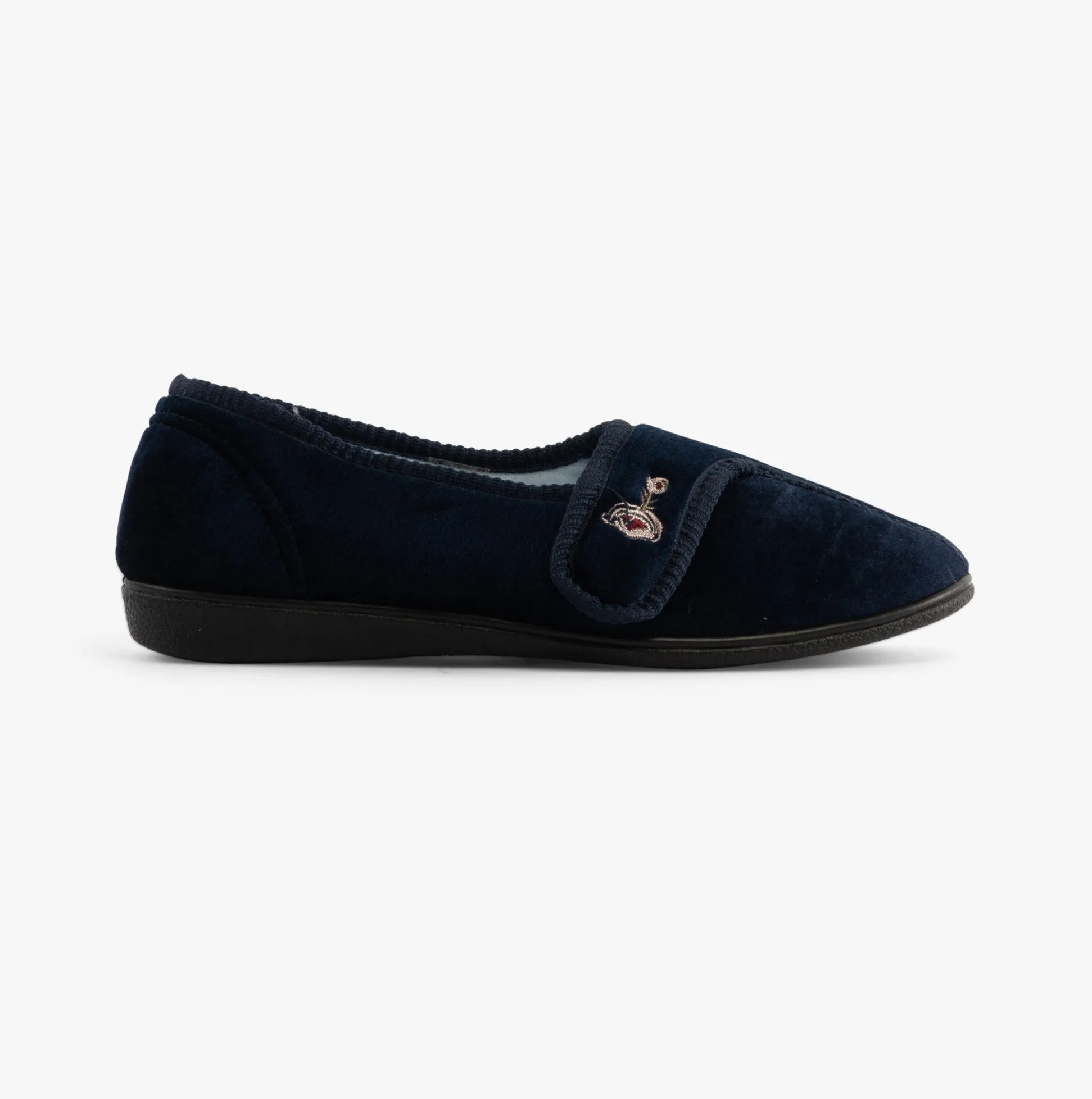 Jo & Joe IDA Womens Full Slippers Navy sold by House of Slippers