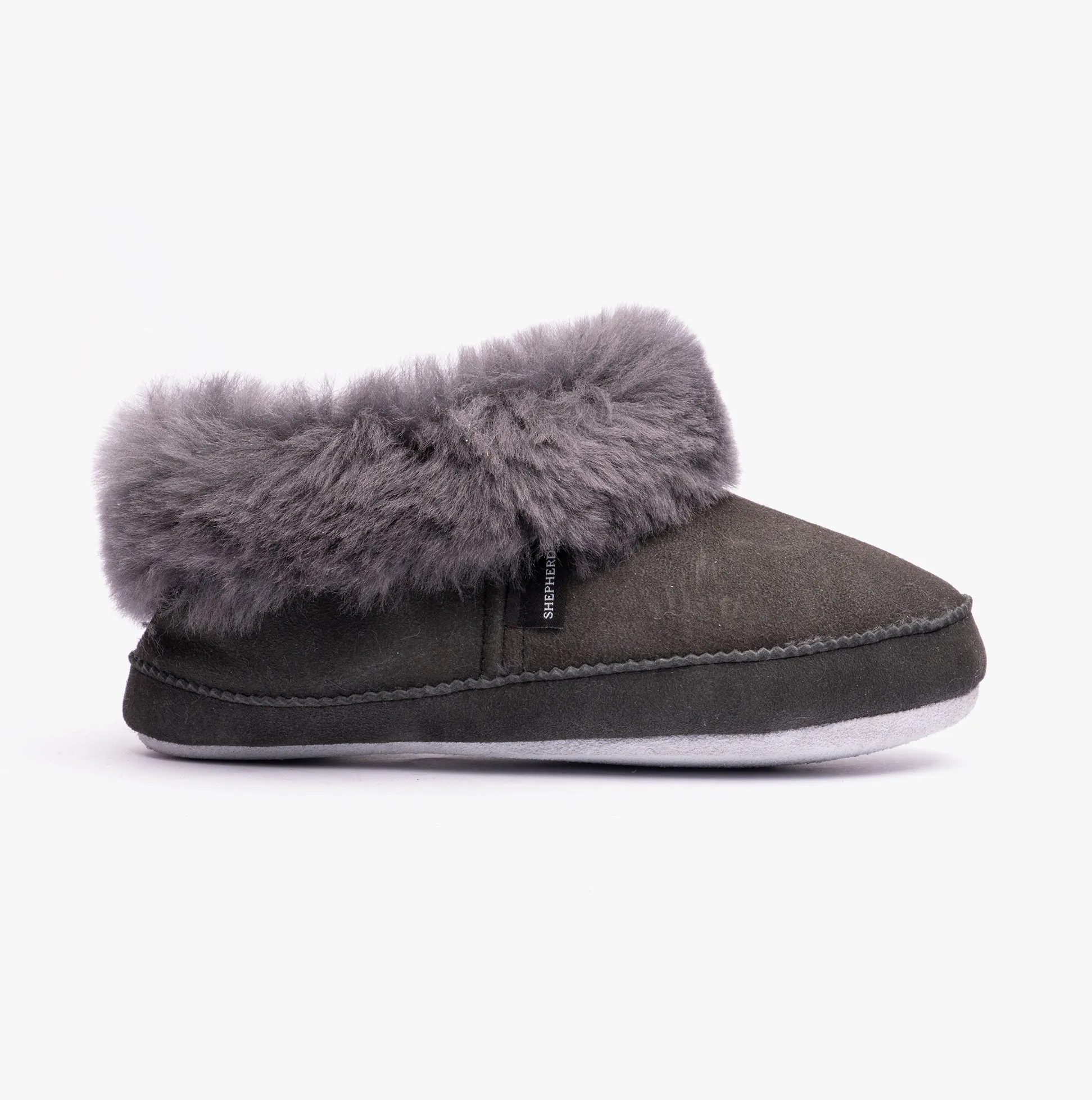 EMMY Womens Sheepskin Slipper Boots Asphalt sold by House of Slippers
