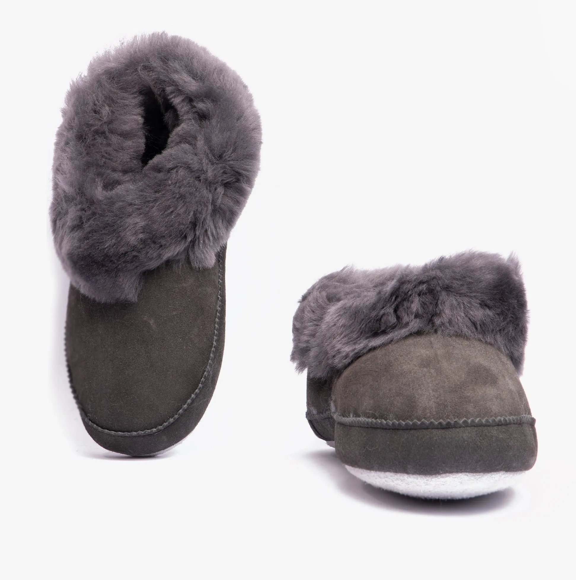 EMMY Womens Sheepskin Slipper Boots Asphalt sold by House of Slippers product image thumbnail 2