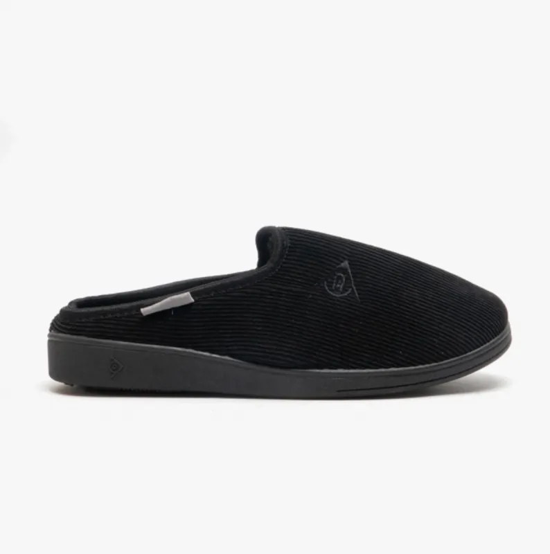 Dunlop TED Mens Mule Slippers Black sold by House of Slippers