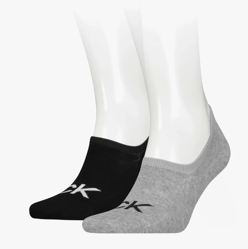 Calvin Klein 2 Pack Logo Mens Invisible Socks Grey sold by House of Slippers