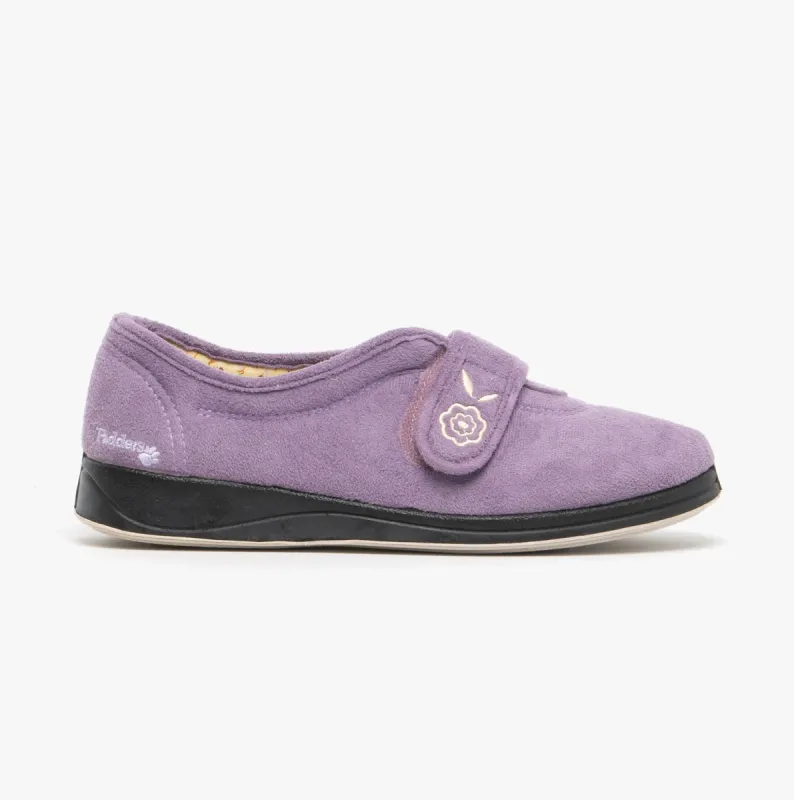 Padders CAMILLA Womens (EE Fit) Touch Fasten Slippers Lavender sold by House of Slippers