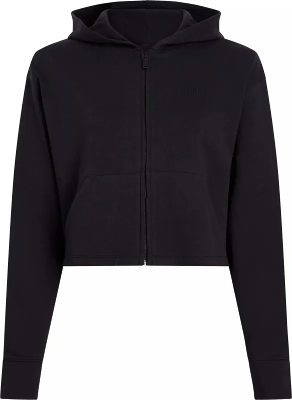 Calvin Klein MODERN TERRY Womens Full Zip Hoodie Black sold by House of Slippers