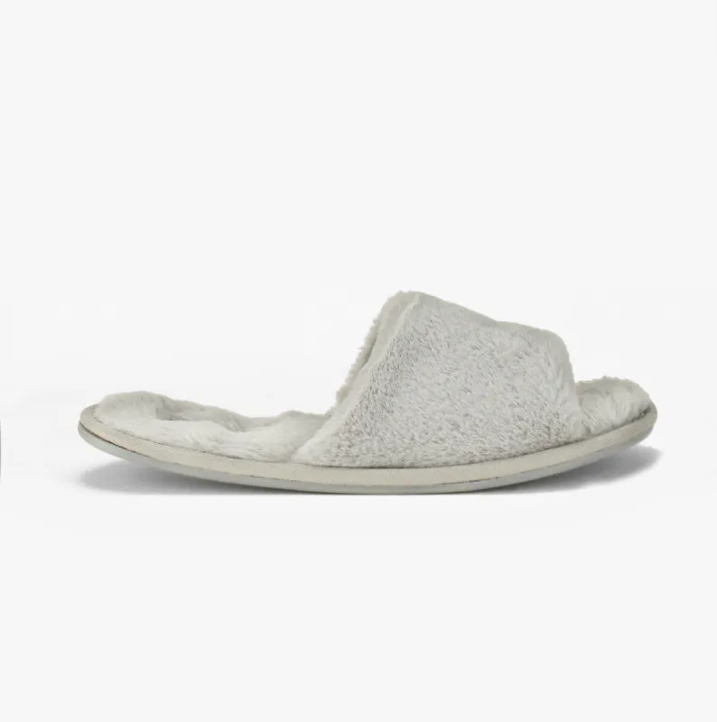 Dr Keller SARA Womens Fluffy Mule Slippers Grey sold by House of Slippers