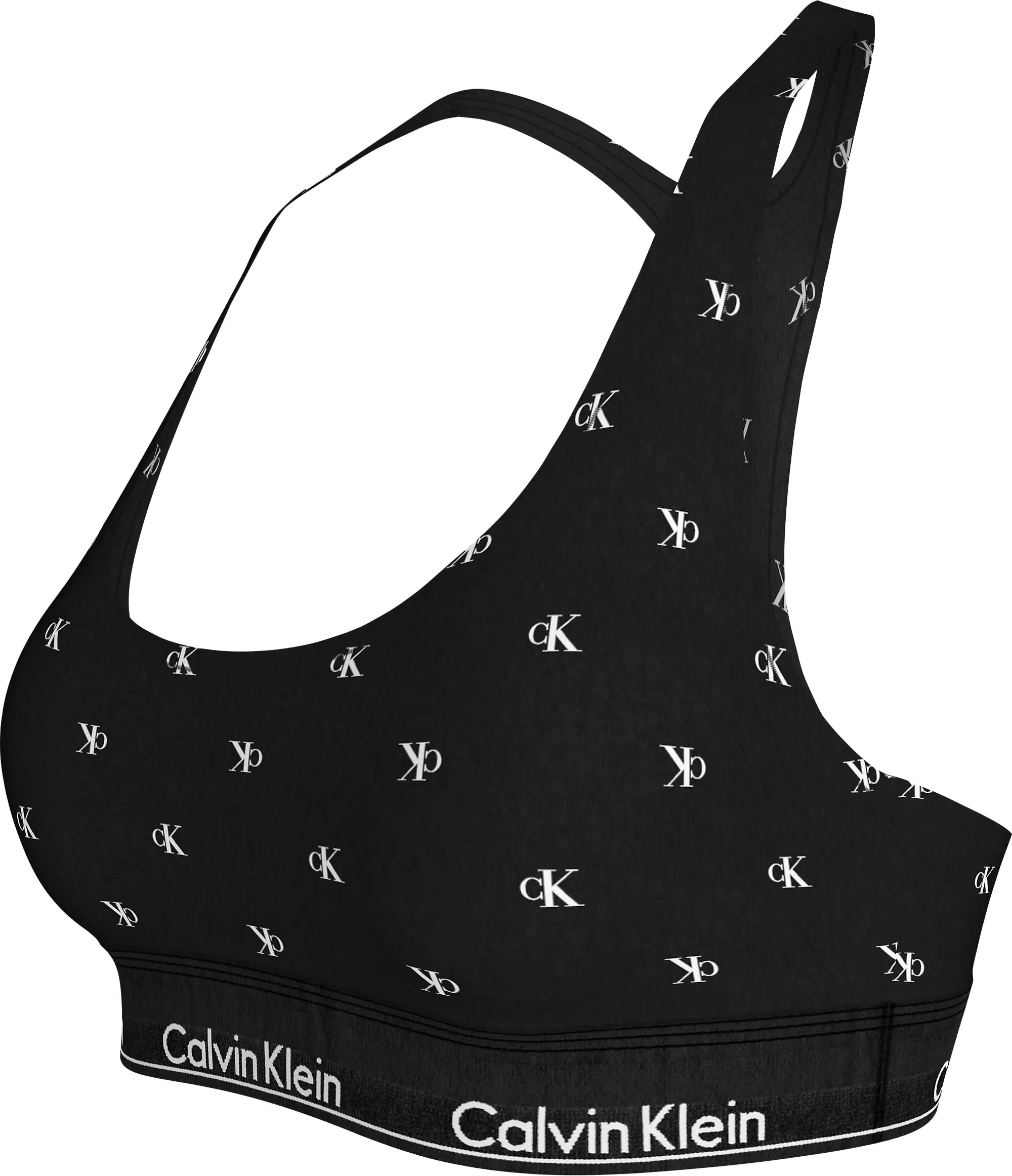 Calvin Klein MODERN COTTON Womens Unlined Bralette Black Diamond Logo Print sold by House of Slippers product image thumbnail 4