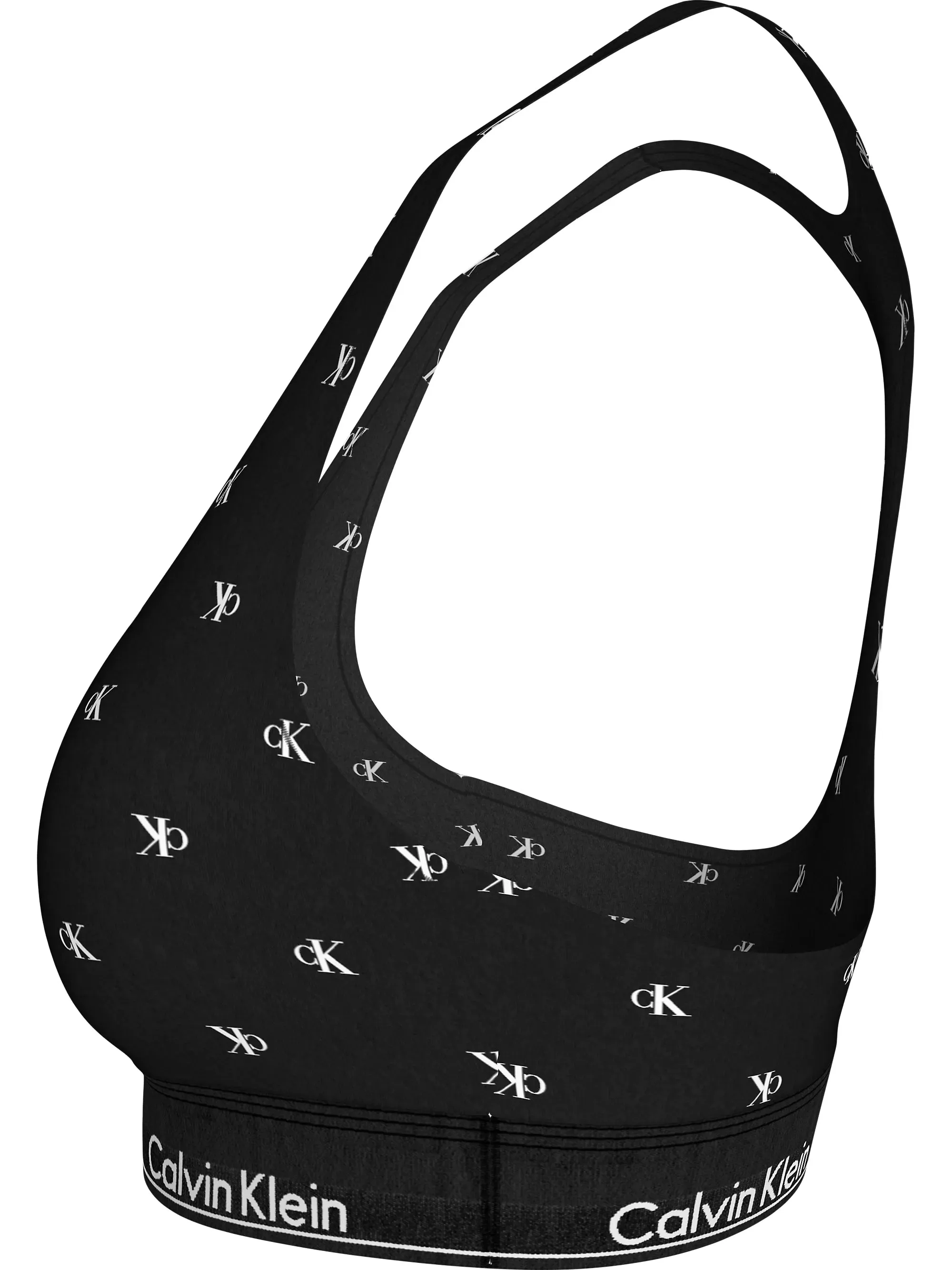 Calvin Klein MODERN COTTON Womens Unlined Bralette Black Diamond Logo Print sold by House of Slippers product image thumbnail 3