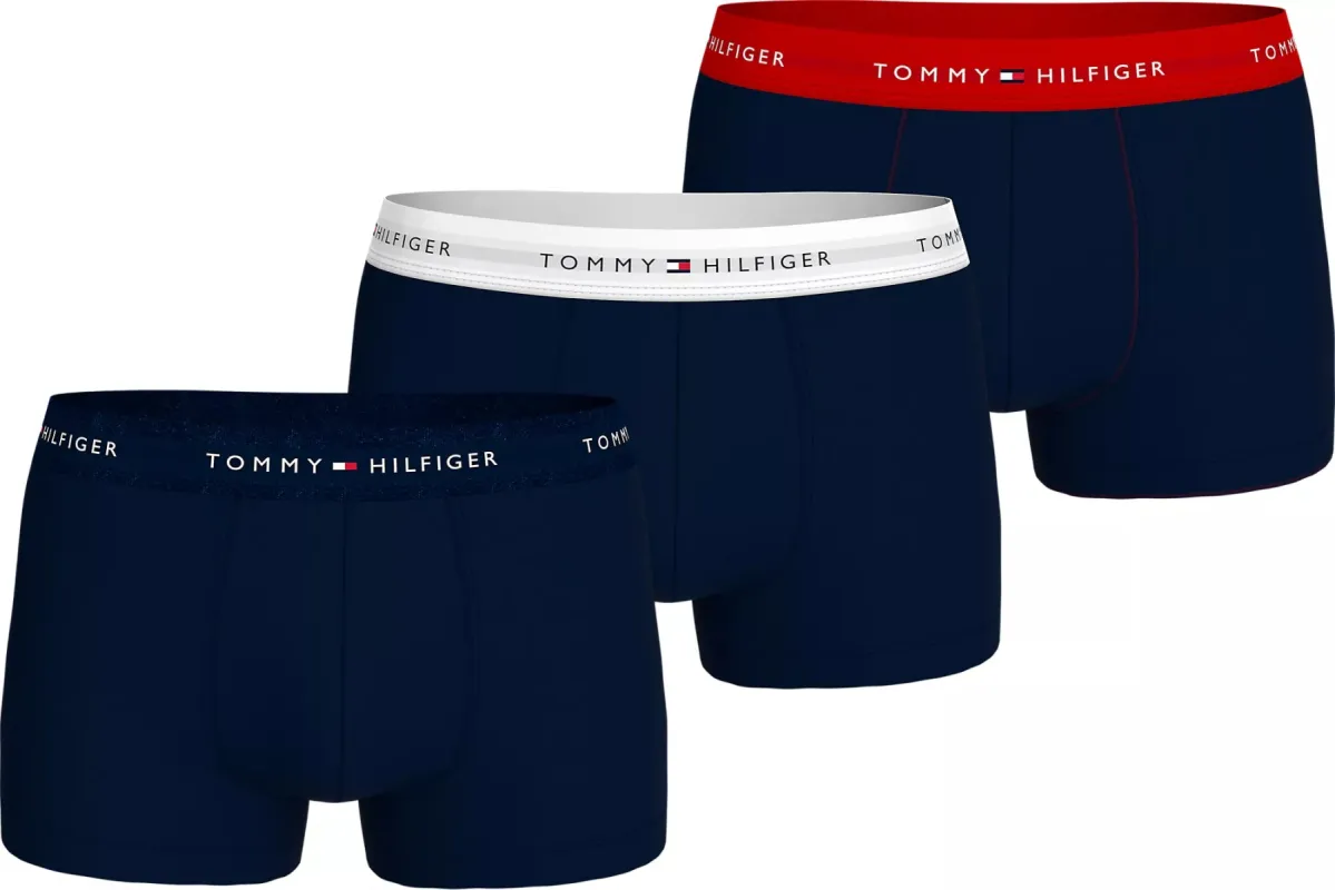 Tommy Hilfiger SIGNATURE COTTON Mens 3 Pack Trunks Navy made by Tommy Hilfiger