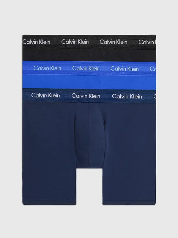Calvin Klein COTTON STRETCH 3 Pack Mens Boxer Briefs Multicoloured sold by House of Slippers